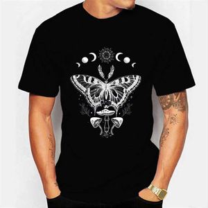 T-shirts T-shirt Moth Champignon Cabane Insecte Soleil et Lune Esthétique Vintage Indépendant Alt Graphic Art Classique Chemise Homme P230601