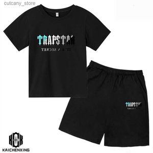 T-shirts t Shirts 2023 Summer Trapstar T-shirt Kids Boys Beach Shorts Sets Streetwear Tracksuit Men Men Women Deskleding Girls Sportswear 230620 L46