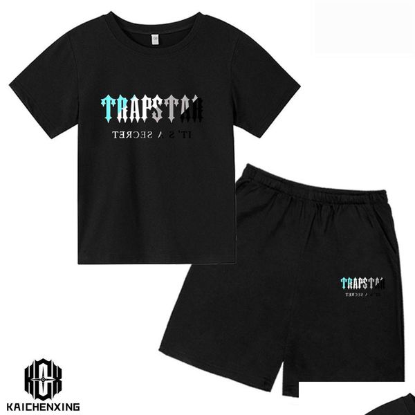 Camisetas camisetas 2023 Trapstar de verano Camiseta para niños Biños Playa Sets Streetwear Situit Men Women Clothing Girls Sportswear 2306 Otztk