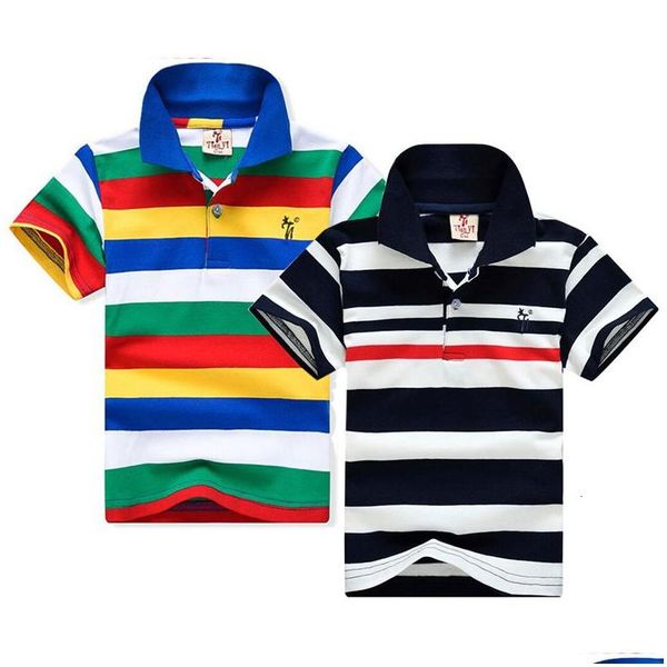 Camisetas T Shirts Boys Color Rayas Camisa corta Manga Verano Ropa para niños Top Niños Algodón Chorlito Niño Niño Tees 230228 Drop Deliver DHVFA