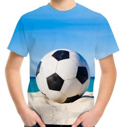 T-shirts T Shirts Voetbal 3D Print Fire Voetbal Aarde Vlag Jongens Meisjes Streetwear Casual Mode T-shirt Harajuku Tees Tops kinderkleding 230725