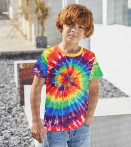 T-shirts t-shirts chauds vendeurs t-shirts décontractés avec vortex coloré 3D Printing garçons à manches courtes pour enfants confortables T-shirts girls wx5.27