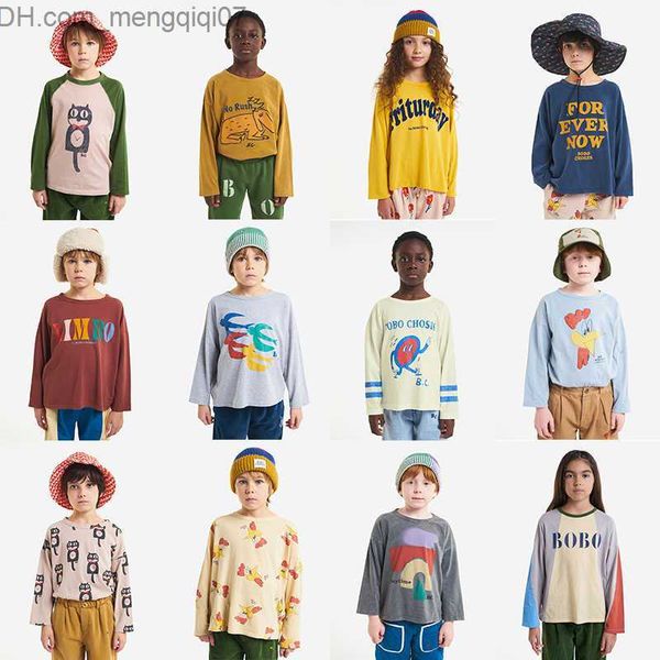 Camisetas Camisetas Ins Bobo Niños coreanos Otoño Invierno Ropa para niñas Niños Bebé Camiseta de manga larga Dibujos animados Tops divertidos Usar camiseta algodón 230224 Z230724