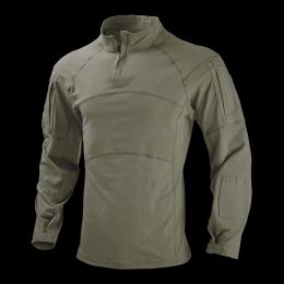 T-shirts chemise tactique pour les hommes combattant les vêtements softairs élasticité militaire camo-chemises randonnées multicams armée à manches longues de chasse à manches longues