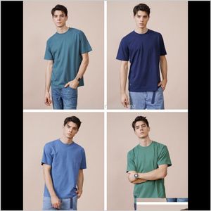 T-shirts Tees S Vêtements Livraison de vêtements Hommes Hauts amples 100% coton Tissu de haute qualité Couleur unie Drop Sleeve T-shirts surdimensionnés 20