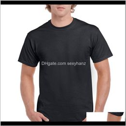 T-Shirts Tees S Vêtements Vêtements Drop Delivery 2021 Classique De Base Solide Ultra Doux T-Shirt Style Hommes À Manches Courtes Chemise D'été Coton O Co