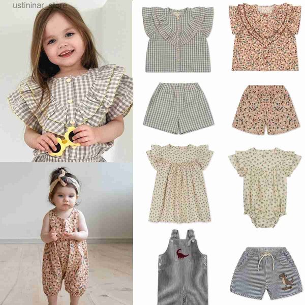 T-shirts Enfant Fille Vêtements KS Marque 2023 Nouvel Été Enfants T-shits Shorts Garçons Mignon Imprimé Hauts T-shirts Bébé Robe Enfants Coton Outwear24328