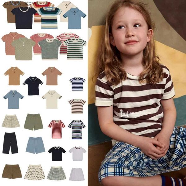 T-shirts Enfant en bas âge filles vêtements nouvel été enfants T-shirts garçons mignon Fub marque à manches courtes hauts en tricot jupes ensemble bébé tenue Bloomers pantalon L240311