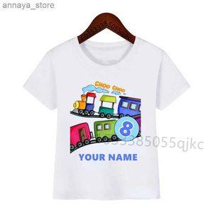 T-shirts trein verjaardagsnummer t-shirt gelukkige verjaardag voor jongens/meisjes t-shirt kinderen witte t-shirt aangepaste naam Numberl2405