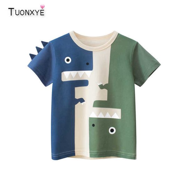 T-shirts TUONXYE été garçons à manches courtes T-shirt dessin animé 3D dinosaure requin tricot respirant doux décontracté coton enfants haut vêtements P230419