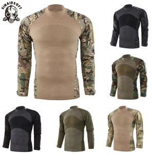 T-shirts US Army Military Uniform Hunting Tactical T-shirt Long Man Genera Génération III Frog de combat Hommes Formation Camo Shirts