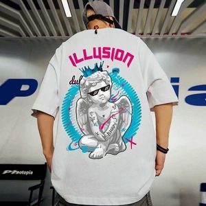 T-Shirts V-hanver Unisex Show vrouwen Katoen Koreaanse Mode Super Grote Hippie Stijl Hip Hop Print heren T-shirt P230601