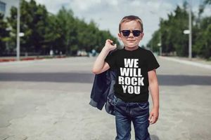 T-shirts Nous bercerons vos enfants t-shirts Unisexe Jeunes à manches courtes Shirt Rock Song Childrens T-shirt Queen Rock Childrens T-shirtl2405