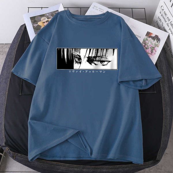 Camisetas Mujer Ataque en Titan Moda Verano Tees Casual K-Pop Tops Oversize Manga corta Camisetas negras O-cuello Lady Ropa X0628