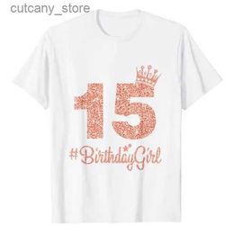 Camisetas camisetas para mujer 15 #birthdaygirl dulce quince cincuenta camiseta de corona rosa para niñas camiseta 15 años de ser increíbles tops 15th-birthday presenta l46