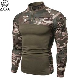 T-shirts Zogaa Mens Tactical Camo Sports T-shirt 240426