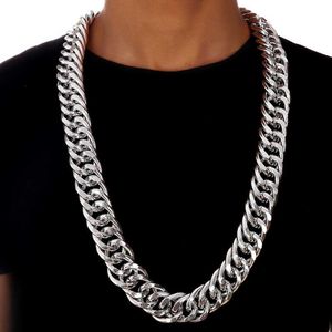 Collier chaîne cubaine très épaisse T-show, 26 mm de large, 322 g, pour homme et femme, or de luxe, style hip-hop Q0809