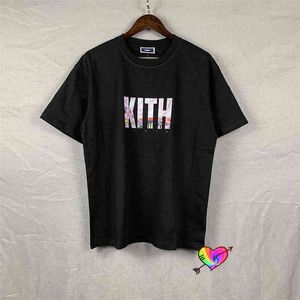 T Summer Kith the Dye shirt Hommes Femmes Qualité Classique Flocked Box Tee Oversize Short Sleeve xc