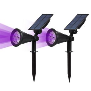 Paquete de 2 focos solares T-SUNRISE, foco LED con energía Solar, luz de pared exterior, luz de paisaje para jardín, calle, Color púrpura 227B