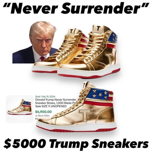 T-TOP Trump Shoe Trumps Sneaker Never Addition Basketball Chaussures décontractées High-Tops Designer Sneakers Gol