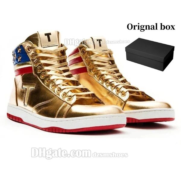 T Trump Basketball Chaussures Casual The Never Surrender High-Tops Designer 1 TS Running Gold Custom Hommes Baskets en plein air Confort Sport Tendance à lacets en plein air avec boîte 2024