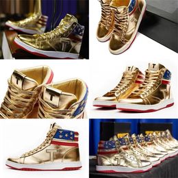 T Trump Chaussures Trumps Designer Sneaker The Never Surrender High Top Casual Basketball Chaussures Designer Ts Gold Custom Hommes Femmes Baskets de plein air Sports Sneakers 36-45