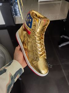 T Trump Sneakers The Never Surrender High-Tops Designer 1 TS Gold Custom Men Outdoor Sneakers Comfort Sport Casual trendy veter buiten feestschoenen