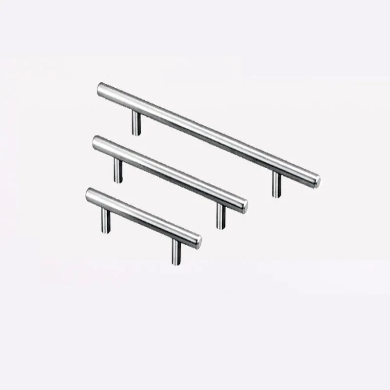 T Type Handles For Cupboard Door Drawer Wardrobe Shoe Cabinet Pulls Stainless Steel 3 Size