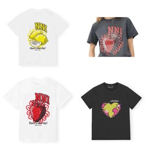 T Shirts pour femmes chemises de créateur de fraises imprimées décontractées rond de cou rond en vrac t-shirt à manches courtes pour femmes op