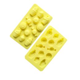 Moule en Silicone pour crème glacée jaune, fait à la main, gelée 3D, Pudding, lait, bonbons, décoration de gâteau, chocolat, fournitures de cuisson DIY