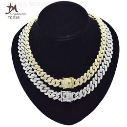 Usine en gros de haute qualité diamant chaîne cubaine ensemble de bijoux collier bracelet ensemble hommes moissanite chaîne