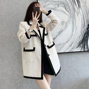 T063 damespakken blazers tide merk hoogwaardige retro modeontwerper pak jas gevoel voor borduurwerk slanke plus size dameskleding