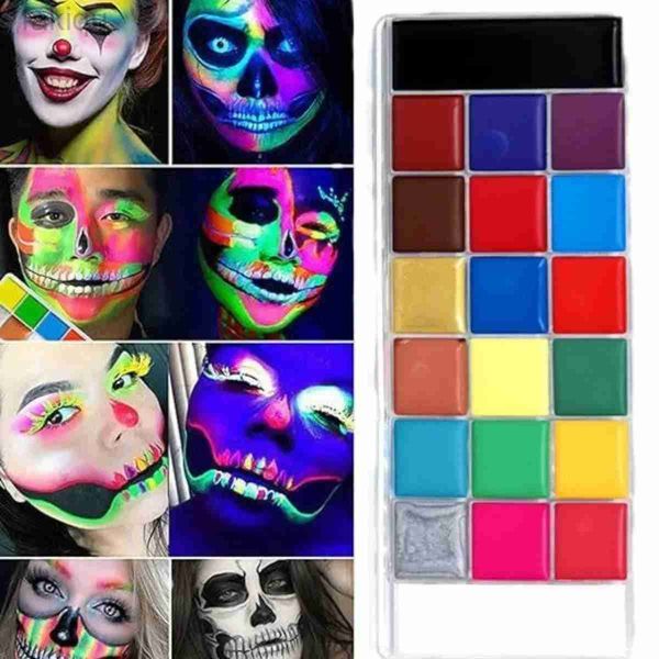 T0w2 Paint de corps 42 Couleur Corps Paint Kit Halloween Football Kids Face Eye Make Up Brush Set Wholesale Face Paint Corps Acrylique Paint D240424