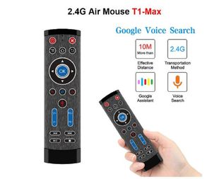 Télécommande vocale T1 Max 2,4 GHz sans fil Air Mouse Gyro pour H96 X96 A95X HK1 Android TV BOX/KM1 Google TV VS MECOOL BT Fly Air Mouse Contrôleur de clavier vocal