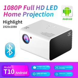 T10 Android LCD-projector 1080P Full HD LED-projectoren WIFI Bluetooth 2800 Lumen Beamer Home Business Media Player Kids Education Game