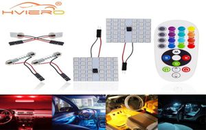 T10 RGB 5050 36SMD Auto LED Remote Control Car Paneel Interior Lights Reading Dome Festoon BA9S Adapter DC 12V Light2323451