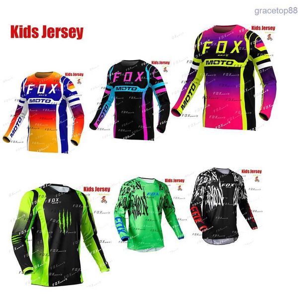 T102 camisetas para hombre Mtb niños Enduro Jersey Bat Fox Downhill bicicleta de montaña camiseta Motocross motocicleta Jersey de secado rápido para niños