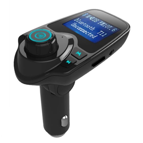 T11 voiture Lecteur MP3 sans fil Bluetooth Emetteur FM Modulateur FM Modulateur mains libres Kit de voiture A2DP 5V 2.1A Chargeur USB pour iPhone Samsung