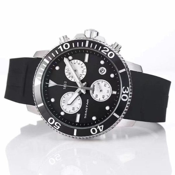 T120417A Quartz imperméable Watch SEASTAR MEN'S SPORTS ETA G10212 MOTION STRAP CASSIQUE T125617A Men de mode 0127206W222S
