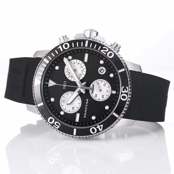 T120417A montre à quartz étanche Seastar sport pour hommes ETA G10212 mouvement bracelet en caoutchouc T125617A hommes mode 0127206W246k