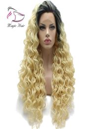 T1B613 Perruque humaine en dentelle pleine avec les cheveux de bébé pré-cueilled brésilien Remy Hair ombre Blonde 150Density Lace Frontal Human Hair Wigs9215466