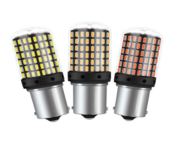 Ampoules LED T20 7440 W21W 3014 144smd, CanBus sans erreur 1156 BA15S P21W BAU15S PY21W, lampe pour clignotant de voiture, sans Flash5566023