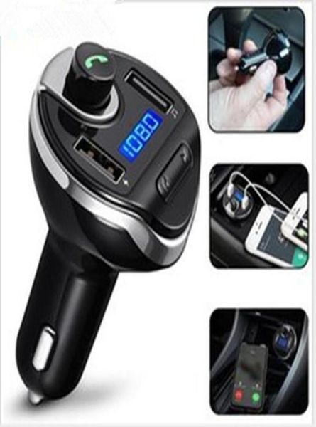 T20 Bluetooth Car Kit manos Set Transmisor FM Reproductor de música MP3 5V 34A Cargador USB Soporte Micro SD U disco con paquete 2898594