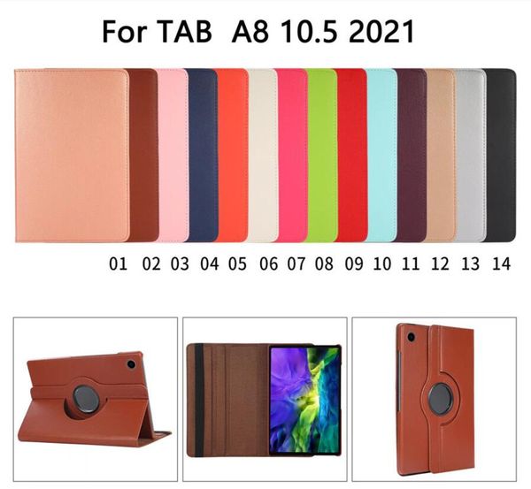 T220 T225 360 Funda giratoria para Samsung Galaxy Tab A7 Lite 8.7 SM-T220 A8 10.5 x200 x205 Soporte plegable Funda cubierta inteligente