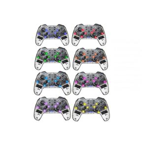 T23 MAX para Switch Pro Wireless BT Gamepad con giroscopio Turbo para SwitchPro controlador de juego transparente con luz RGB