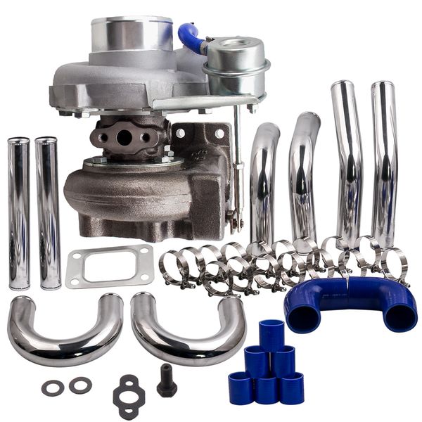 Turbocompresor Turbo T25 T28 GT2871 + Kits de tuberías de Intercooler de 2,5 pulgadas y 64mm