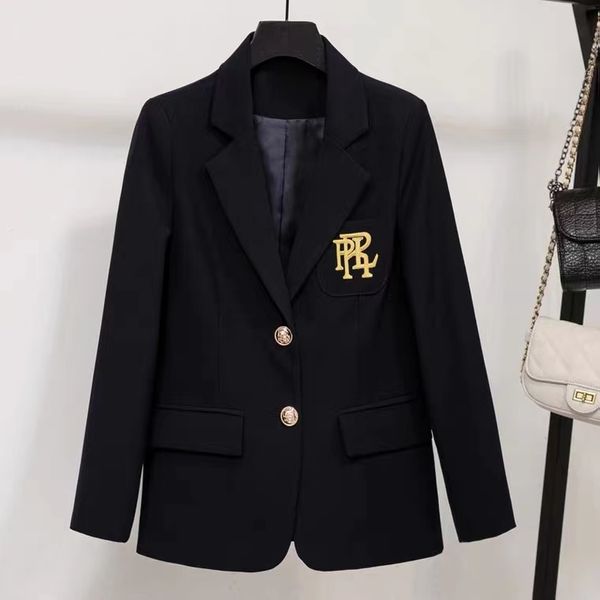 T3047 Trajes para mujer Blazers Marca Tide Diseñador de moda retro de alta calidad Estilo universitario Serie Traje Chaqueta León Cruzado Delgado Tallas grandes Ropa de mujer