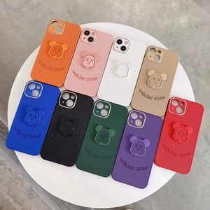 Les étuis pour téléphones portables avec support d'ours en sergé conviennent à la gamme complète d'Apple de 13mini12 iphone11promax en caoutchouc souple X XR 7 8puls housse de protection anti-chute