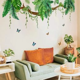 T44 # Planten Grote Bomen Bladeren Vlinders Muursticker Kinderkamer Achtergrond Woondecoratie Muurschildering Living Wallpaper 240112