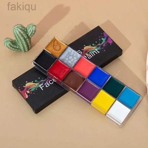 T47U Body Paint Body Paint Art Children Makeup Painting Pigment Kit 12 couleurs Face huileux PaintShalloween Scène Paint Face pour femmes D240424